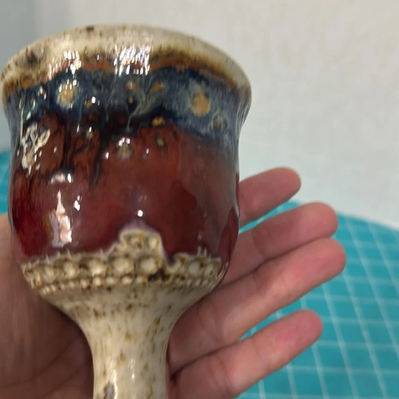Mid 20th Century Stoneware Wine Goblet Studio Art Pottery - Picture 6 of 10